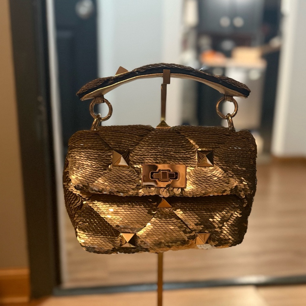 Valentino Roman Stud Bag in Platino